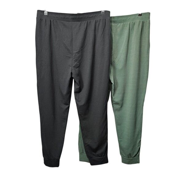Eddie Bauer New Fleece Lounge High Waist Black Green Pocket Joggers Ladies 2 Pk - Picture 8 of 10